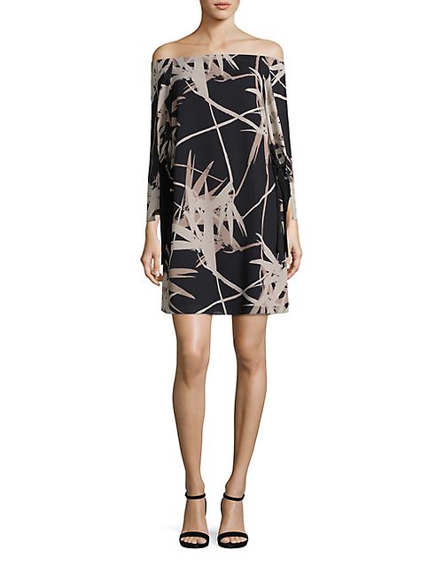 Halston Heritage - Printed Off-The-Shoulder Dress