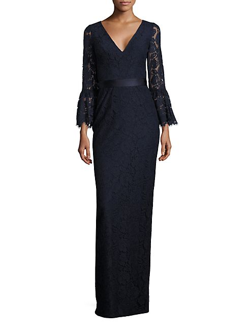 Theia - Bell Sleeve Lace Gown