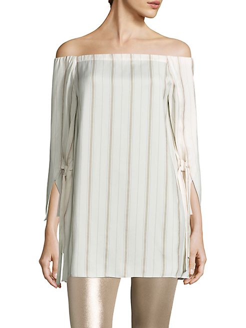 Halston Heritage - Striped Off-The-Shoulder Top