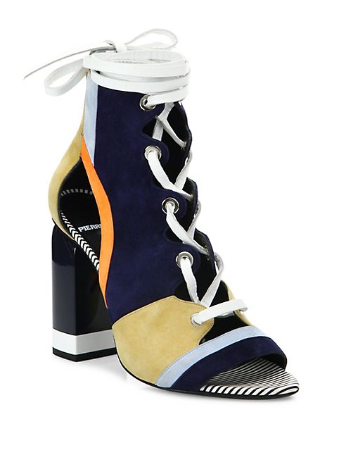 Pierre Hardy - Colorblock Suede Lace-Up Booties