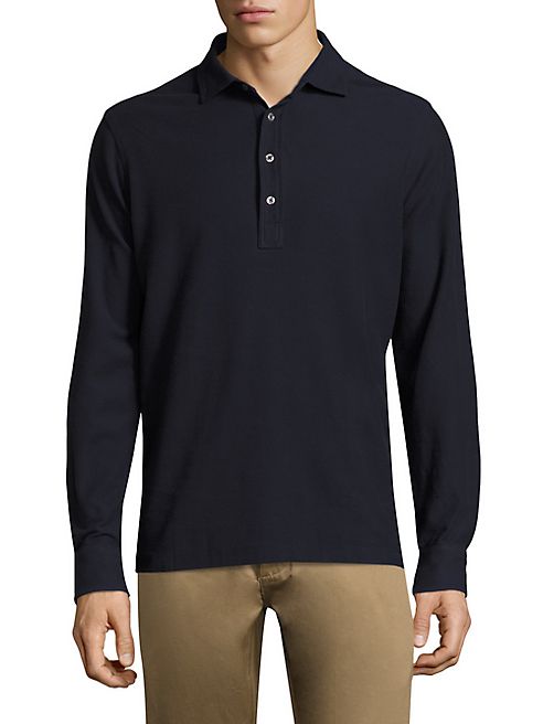 Polo Ralph Lauren - Double Pique Long Sleeve Cotton Tee