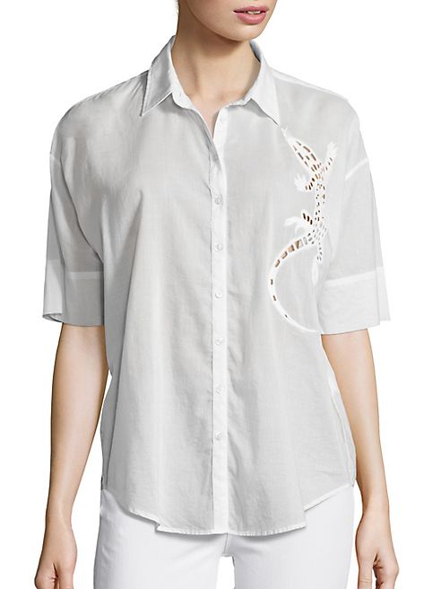 3x1 - Sally Salamander Cutout Short Sleeve Shirt