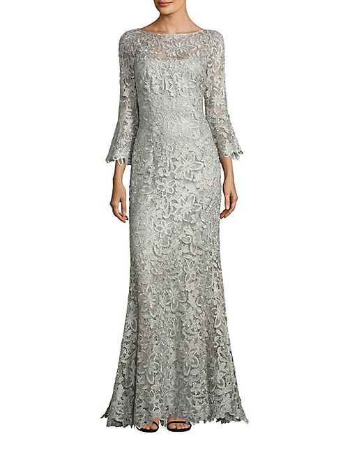 Teri Jon by Rickie Freeman - Metallic Lace Gown