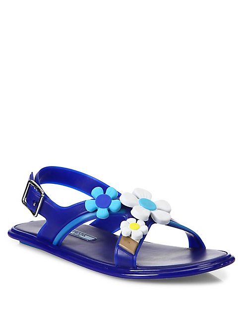 Prada - Rubber Floral Sandals