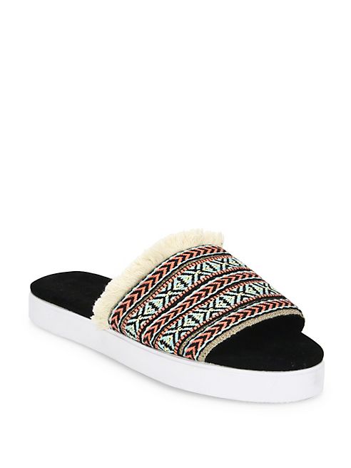 Rebecca Minkoff - Beth Frayed Woven Slides