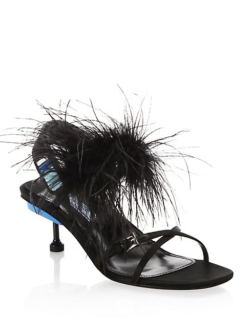 Prada - Feather Slingback Sandals