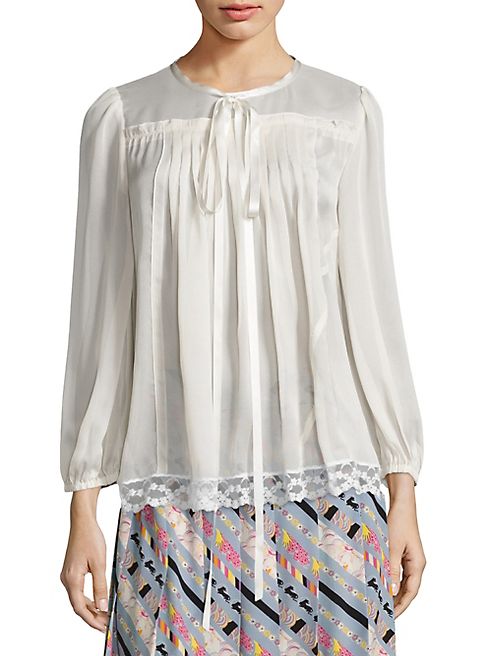 Marc Jacobs - Ruched Button-Back Peasant Top