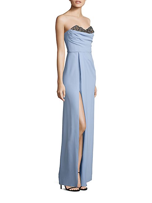 Marchesa Notte - Embellished Strapless Gown