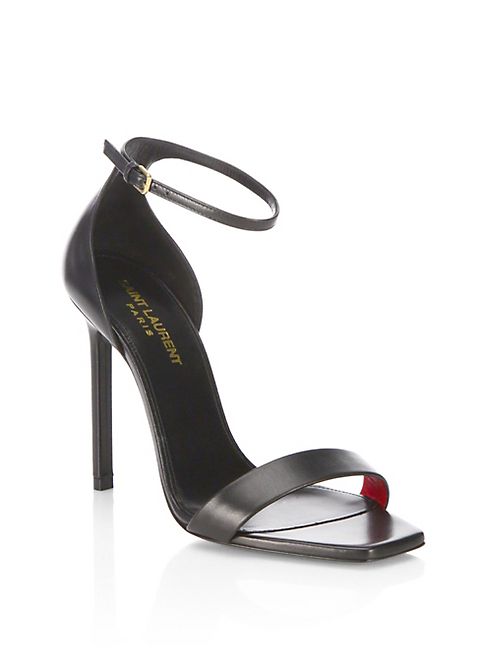 Saint Laurent - Amber Leather Ankle-Strap Sandals