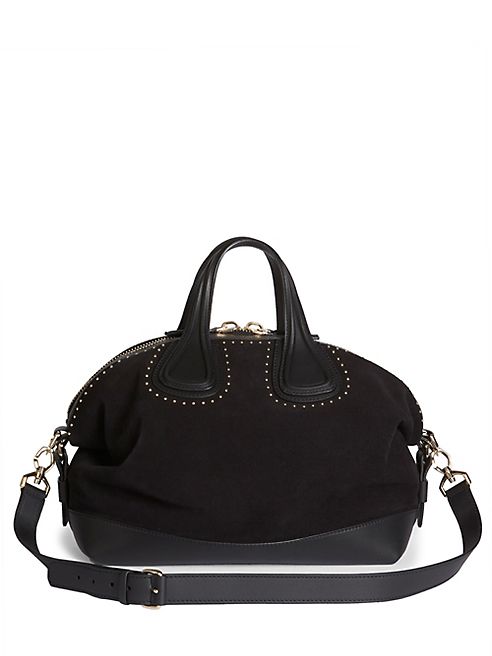 Givenchy - Nightingale Medium Studded Suede Satchel