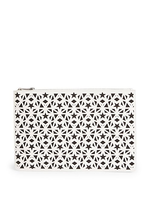 Givenchy - Pandora Large Star-Perforated Leather Pouch