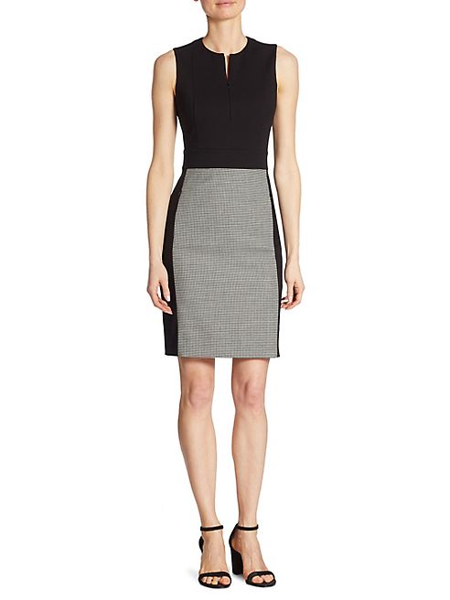 Akris punto - Houndstooth-Panel Sheath Dress