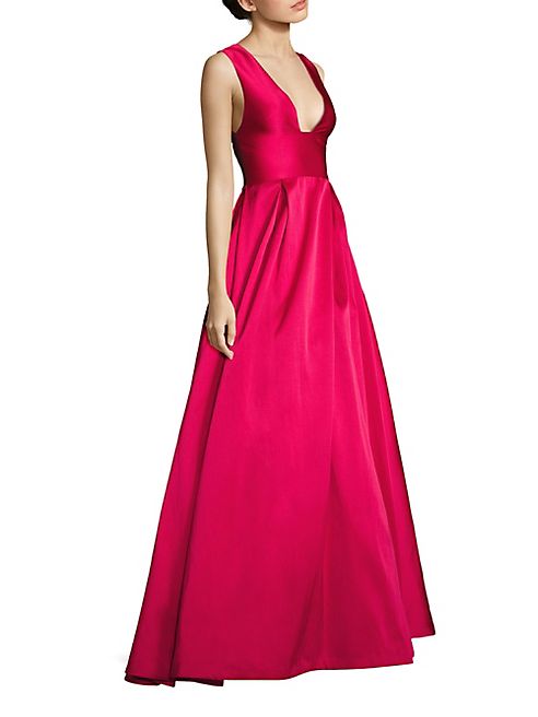 ML Monique Lhuillier - Lace-Inset V-Back Ball Gown