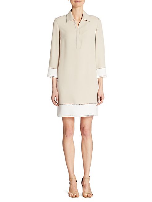 Akris punto - Collared Colorblock Shift Dress