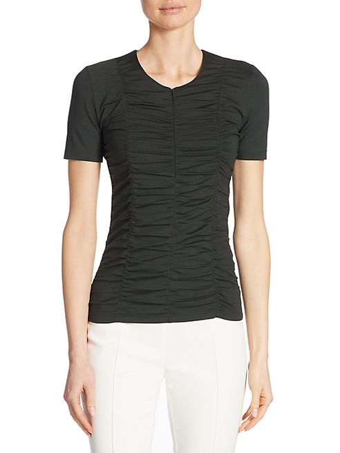 Akris punto - Ruched Zip-Front Tee