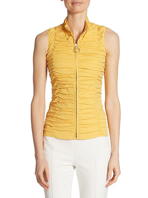 Akris punto - Sleeveless Ruched Zip-Up Blouse