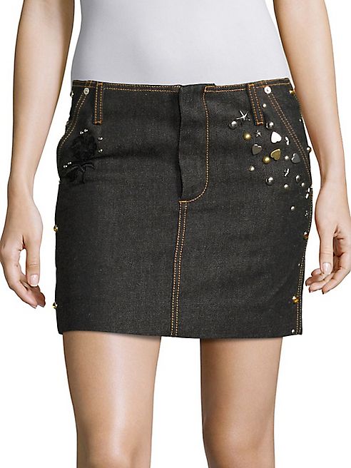 COACH 1941 - Studded Denim Mini Skirt