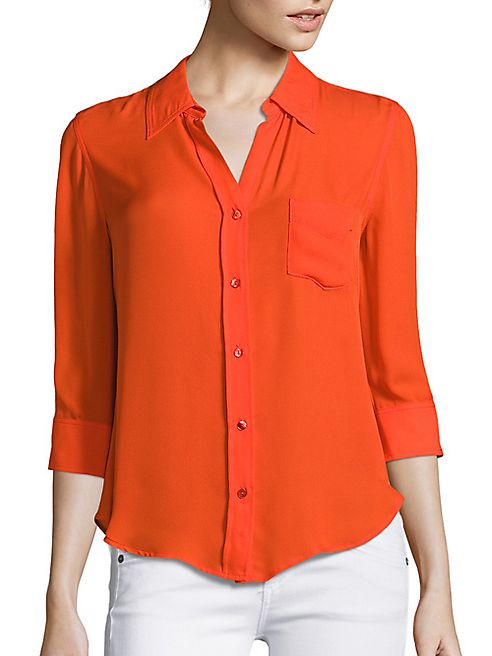 L'AGENCE - Ryan Three-Quarter Sleeve Silk Blouse