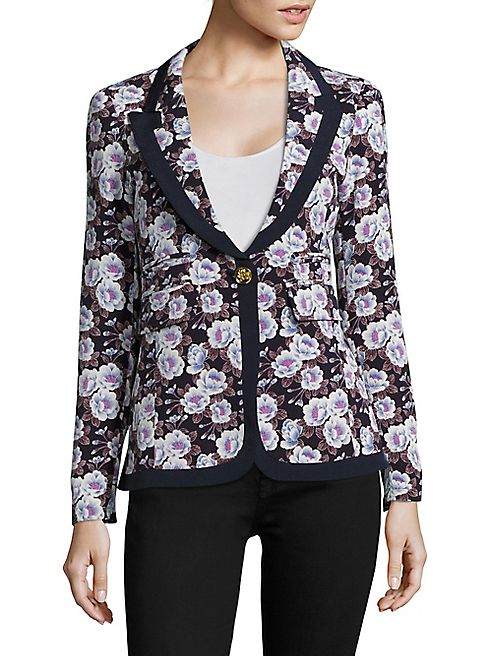 Smythe - Border Floral-Print Blazer