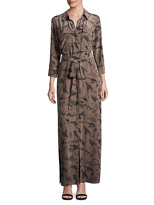 L'AGENCE - Camo Silk Shirtdress