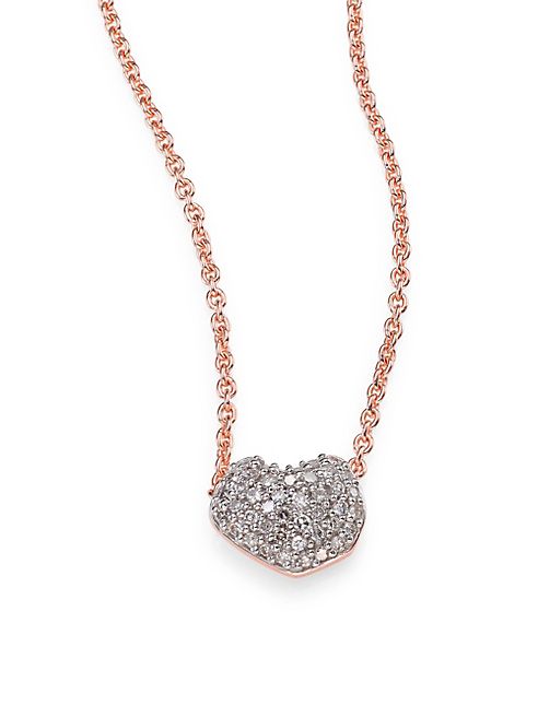 Monica Vinader - Nura Mini Heart Diamond Pendant Necklace