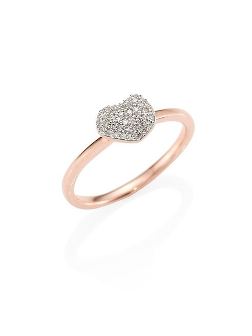 Monica Vinader - Nura Mini Heart Diamond Stacking Ring