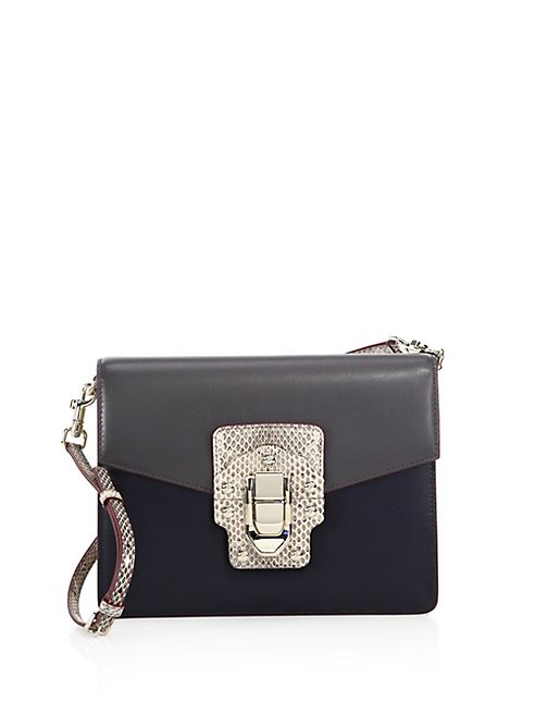 Dolce & Gabbana - Two-Tone Leather & Snakeskin Shoulder Bag