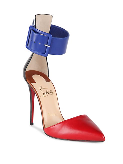 Christian Louboutin - Harler 100 Colorblock Leather Ankle-Cuff Pumps