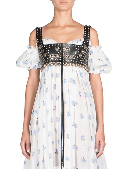 Alexander McQueen - Embellished Leather Lace-Up Bustier