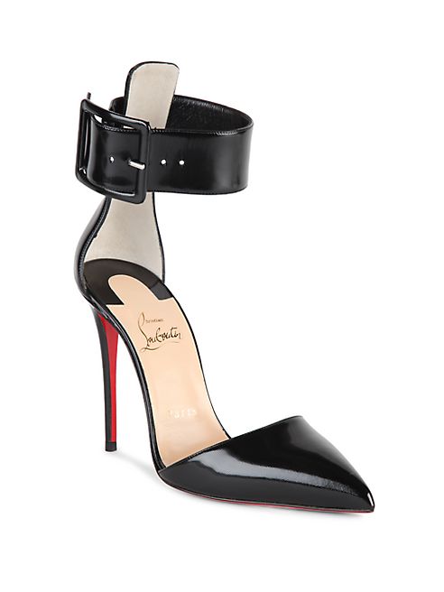 Christian Louboutin - Harler 100 Patent Leather Ankle-Cuff Pumps