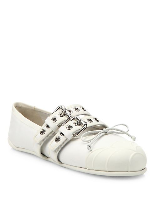 Miu Miu - Cap Toe Double-Strap Ballet Sneakers