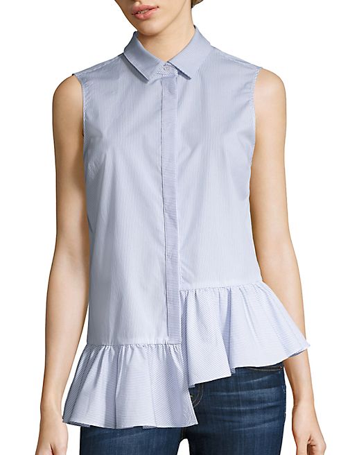 Prose & Poetry - Megan Asymmetrical Ruffled Slim-Fit Shirt