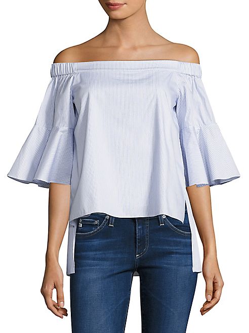 Prose & Poetry - Shane Striped Off-The-Shoulder Cotton Top