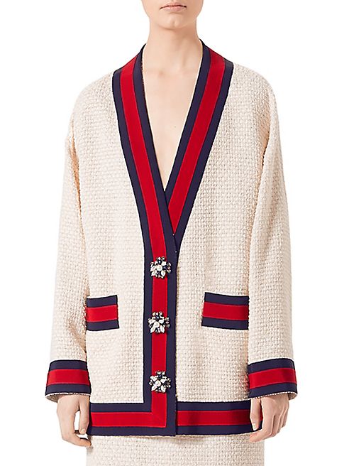 Gucci - Long Sleeve Tweed Cardigan