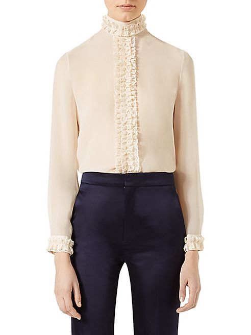 Gucci - Ruffle Lace Blouse