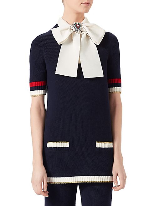 Gucci - Cotton Knit Bow Top