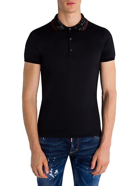 DSQUARED2 - Solid Crystal-Accented Polo