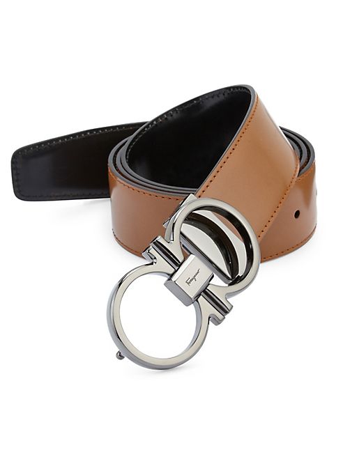 Salvatore Ferragamo - Double Gancini Leather Belt