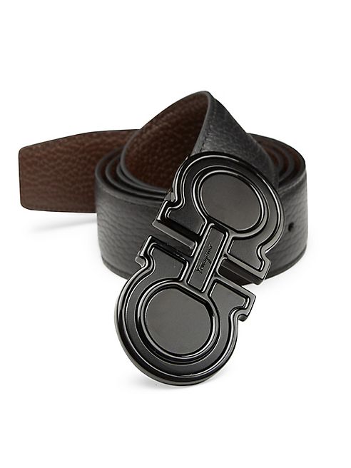 Salvatore Ferragamo - Double Gancini Leather Belt