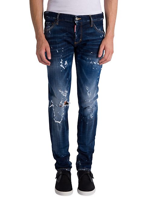 DSQUARED2 - Slim-Fit Ripped Knee Jeans