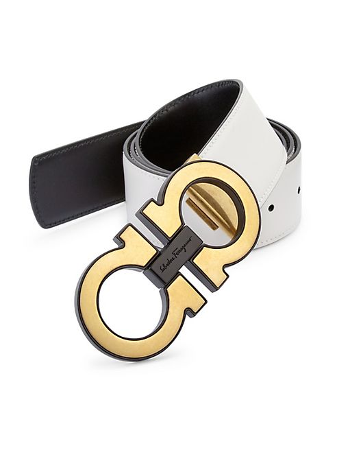 Salvatore Ferragamo - Ganicini Bianco Leather Belt