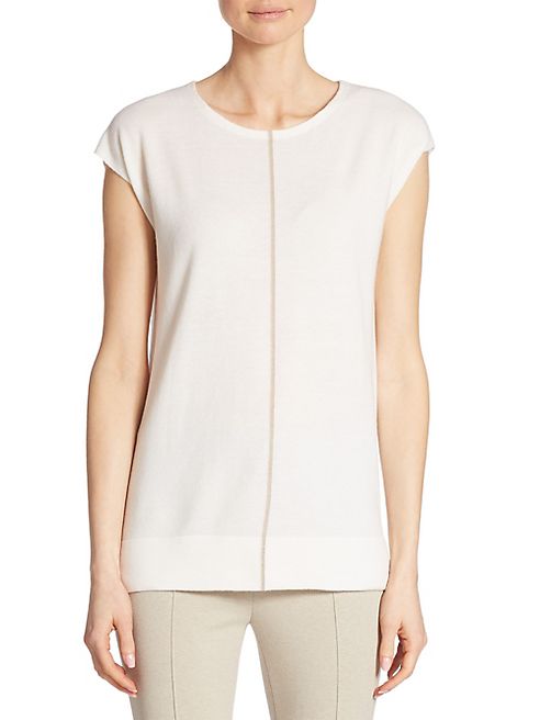 Akris punto - Canvas-Trimmed Wool Top