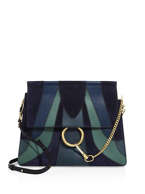 Chloé - Medium Faye Patchwork Leather & Suede Shoulder Bag