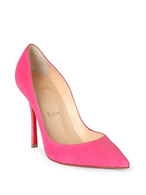 Christian Louboutin - Decoltish 85 Suede Point Toe Pumps