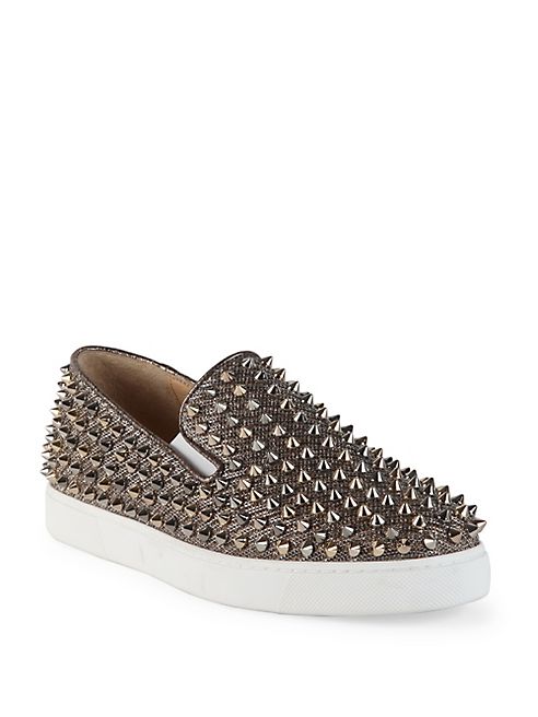 Christian Louboutin - Roller Boat Spiked Glitter Chain Skate Sneakers