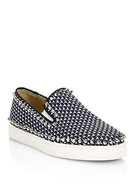 Christian Louboutin - Pik Boat Glitter Pyramid Skate Sneakers