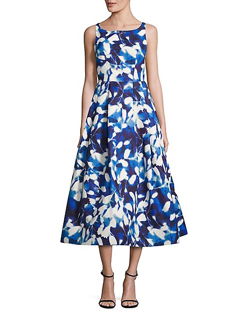 MILLY - Petal-Print Midi Dress