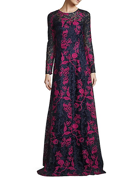 David Meister - Embroidered Lace Gown