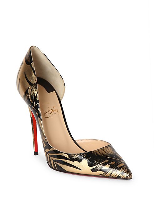 Christian Louboutin - Iriza 100 Patent Lamé d'Orsay Pumps