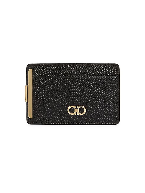 Salvatore Ferragamo - Pebbled Leather Money Clip Card Case